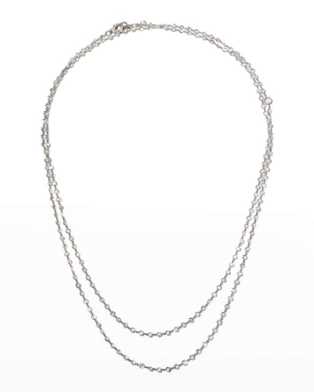 Long Rose-Cut Diamond Necklace, 48"L, 23.75tcw
